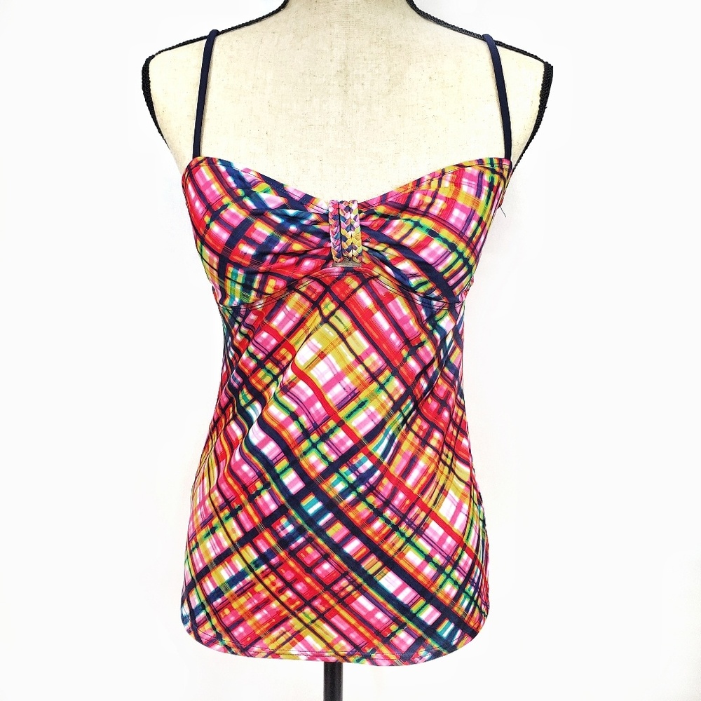 Colorful Tye Dye Tankini Swim Top